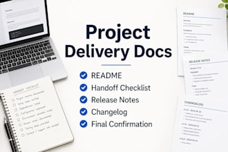 create readme handoff docs and release notes for your project