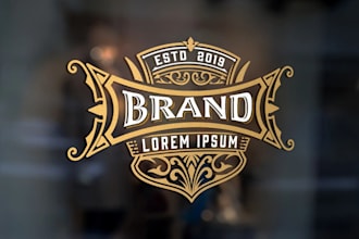 design good looking vintage, victorian logo
