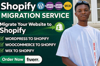 migrate wordpress to shopify store, woocomerce or wix to shopify store migration