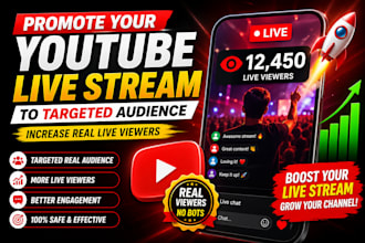 do organic live stream promotion on youtube and twitch