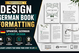 design format german ebook, spanish, deutsch dutch book layout interior