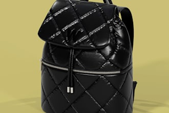 design 3d handbag, tote bag, backpack, purse, leather bag with realistic render