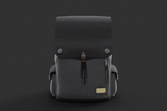 design 3d backpack, purse, tote bag and handbag with realistic render