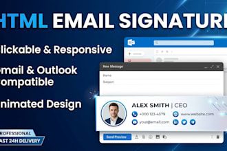design HTML email signature clickable signature gmail outlook animated signature