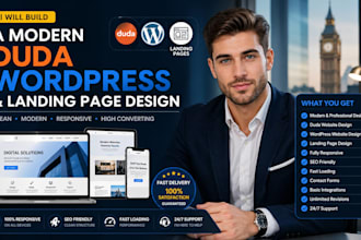 build a professional modern business website using duda, wordpress, snapps