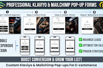 design high converting klaviyo or mailchimp popup forms for email and SMS growth