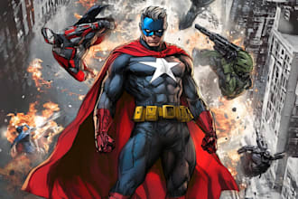 draw superhero mascot character illustration