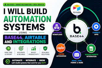 build automation systems using base44, airtable and integrations