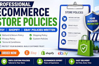 write professional etsy shop policy ecommerce policies for shopify ebay