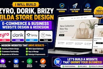 build ziro dorik brizy tilda website design ecommerce business website redesign