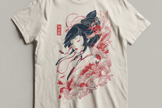 japanese t shirt illustration