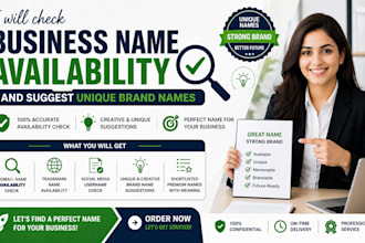 check business name availability and suggest unique brand names