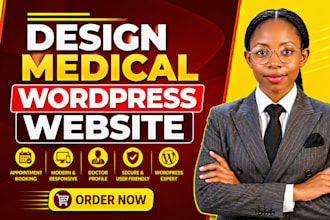 design a medical wordpress website with appointment booking for clinic doctor
