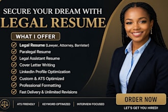 write professional legal ats resume lawyer paralegal cover letter for barrister