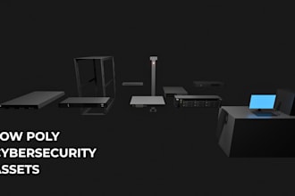 create low poly 3d cybersecurity assets