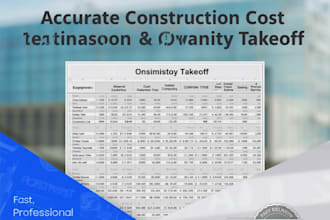 do construction cost estimation and takeoff
