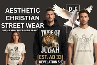 design modern christian streetwear t shirts and minimalist scripture line art