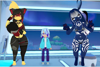 create edit port vrchat avatar, sfm, garrys mod, furry 3d rigging with animation
