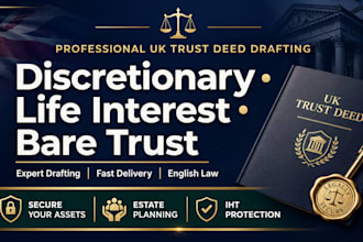draft UK discretionary trust, bare trust or declaration of trust deed