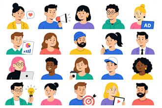 create minimalist flat characters or avatars