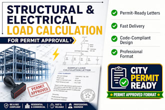 provide structural and electrical load calculation letter for permits