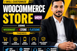customize woodmart, xstore, flatsome woocommerce website