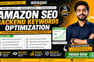 do amazon SEO backend key words optimization and fix keyword ranking