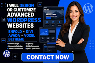 design or customize advance wordpress website using enfold divi avada voxel