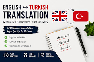 translate english to turkish and turkish to english manually