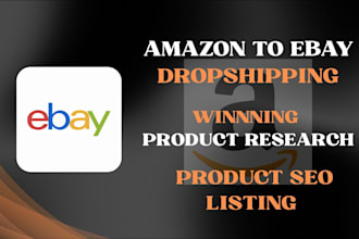 do amazon to ebay dropshipping product research and SEO listings