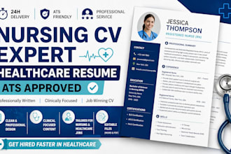 write professional nursing CV, healthcare resume ats optimized for medical jobs