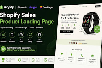 design shopify sales product landing page with pagefly shogun gempages