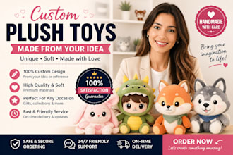 create custom plush toys and personalized stuffed animal dolls for gifts