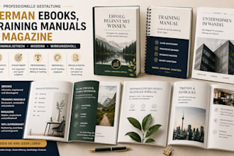 design german ebook, minimalist ebook, training manual and german magazine ebook