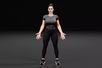 design 3d realistic female nsfw,talking avatar model,fitness character,ue5 cloth
