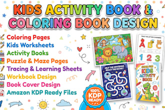 design kids coloring book kids activity book workbook book cover coloring pages