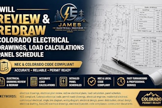 review and redraw colorado electrical drawings, load calculations panel schedule