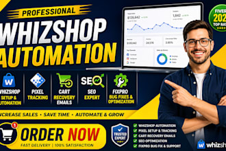 setup whizishop automation pixei tracking cart recovery SEO expert fixpro