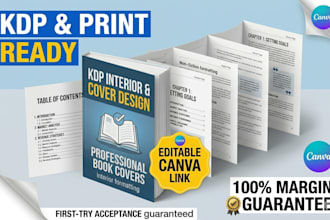 design an editable canva book cover and KDP interior formatting