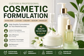 formulate custom skincare, cosmetic, lotion, cream and serum products