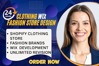 design clothing store, redesign fashion website fashion brand in wix and shopify
