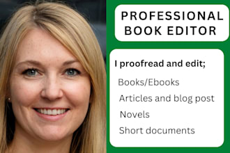 do proofreading and editing, book editor