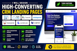 design CRM landing pages on bitrix24 agile capsule wishpond keap moosend lander