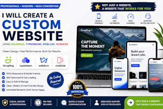 create a custom website using smugmug site typedream site wedlium, mobirise site