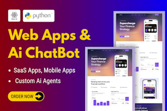 develop ai website, ai web app, ai saas and ai chatbot