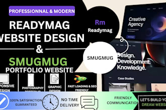 design or redesign readymag website, smugmug portfolio, photography business