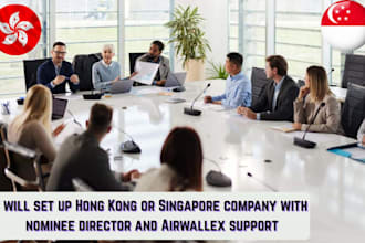 setup hongkong or singapore company with nominee director and airwallex support