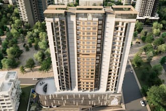 3d model from google map, high rise residential, tower building,apartment render