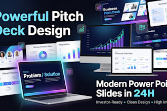 design investor pitch deck presentation in powerpoint, startup fundraising deck