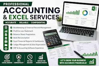 do excel bookkeeping, financial statements and accounting reports